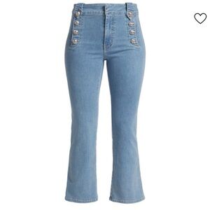 Derek Lam 10 Crosby Robertson High-Rise Stretch Crop Flare Jeans Sz 27 NWT